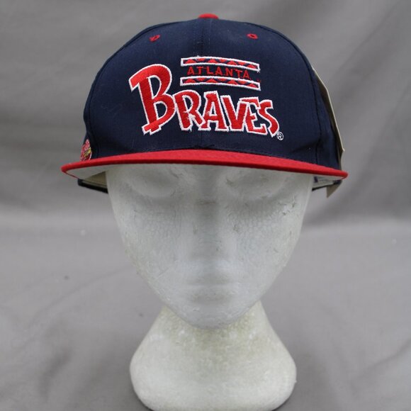 Atlanta Braves Hat (VTG) - Block Script by Annco - Adult Snapback (NWT) - Picture 3 of 10